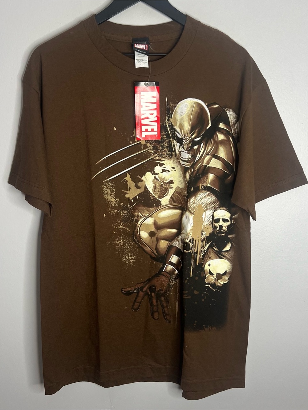 Vintage 2006 Wolverine X-Men Marvel Mad Engine T Shirt Brown Large Y2K NWT
